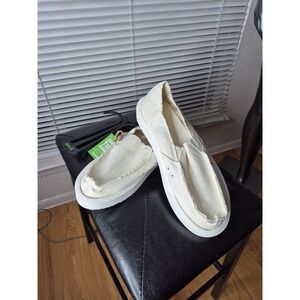 Sanuk Women's Donna ST Hemp Loafers Slip On Soft Top Foam White 1119310 Size 9